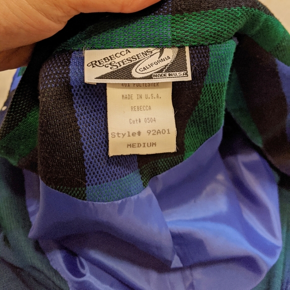 Rebecca Stessens plaid blue and green blazer - Picture 6 of 7